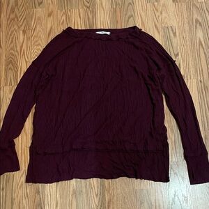 We The Free Deep Burgundy Long Sleeve Tee